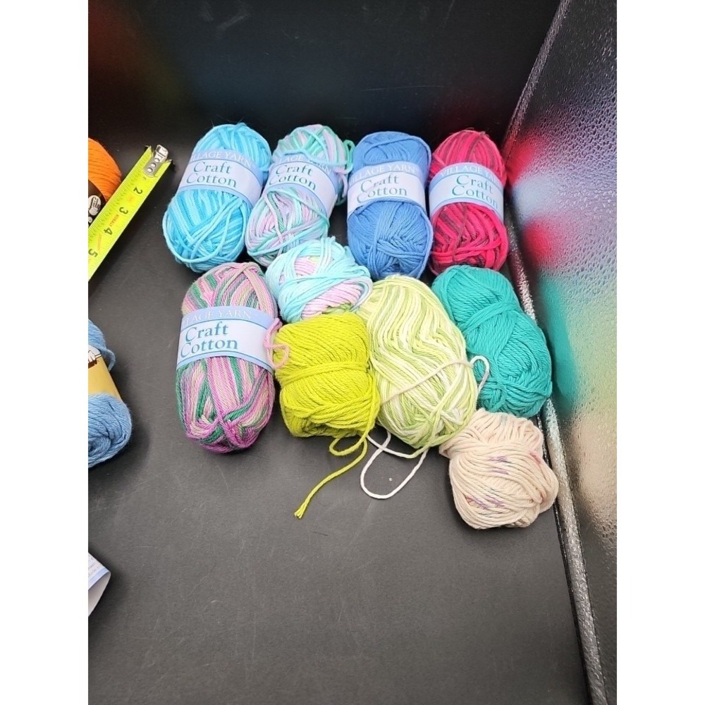 Village 9 Skeins Yarn CRAFT COTTON - 100% 4-ply cotton -2.5oz /71g /115yd /106m